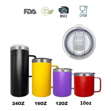 Amazon 10oz/12oz/16oz/24oz Vacuum Handle Cup 304 SS Insulated Coffee Mug Beer Mug